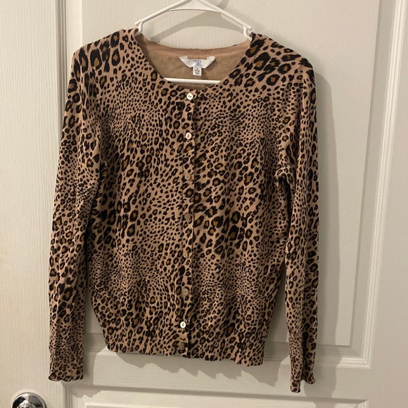 Time and Tru leopard cardigan - Picture 1 of 3